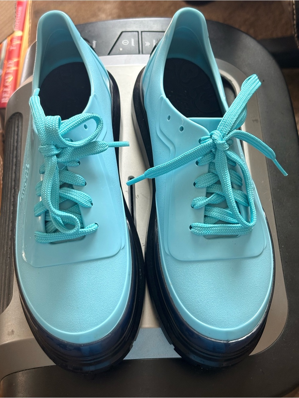 Melissa Aqua Blue Lace-Up Platform Sneakers